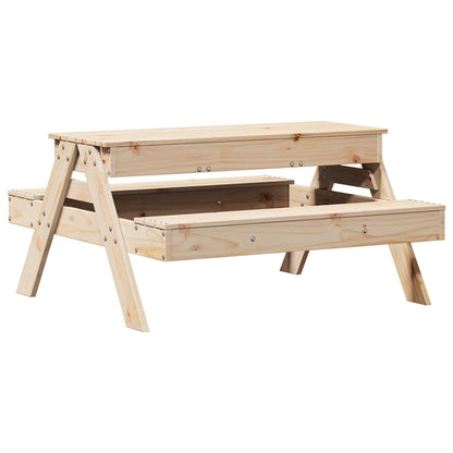 Mesa De Pícnic Con Arenero Para Niños Madera Maciza De Pino