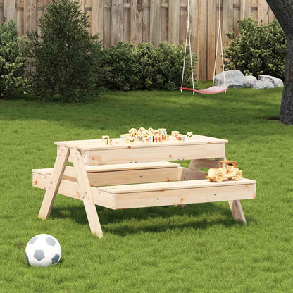 Mesa De Pícnic Con Arenero Para Niños Madera Maciza De Pino