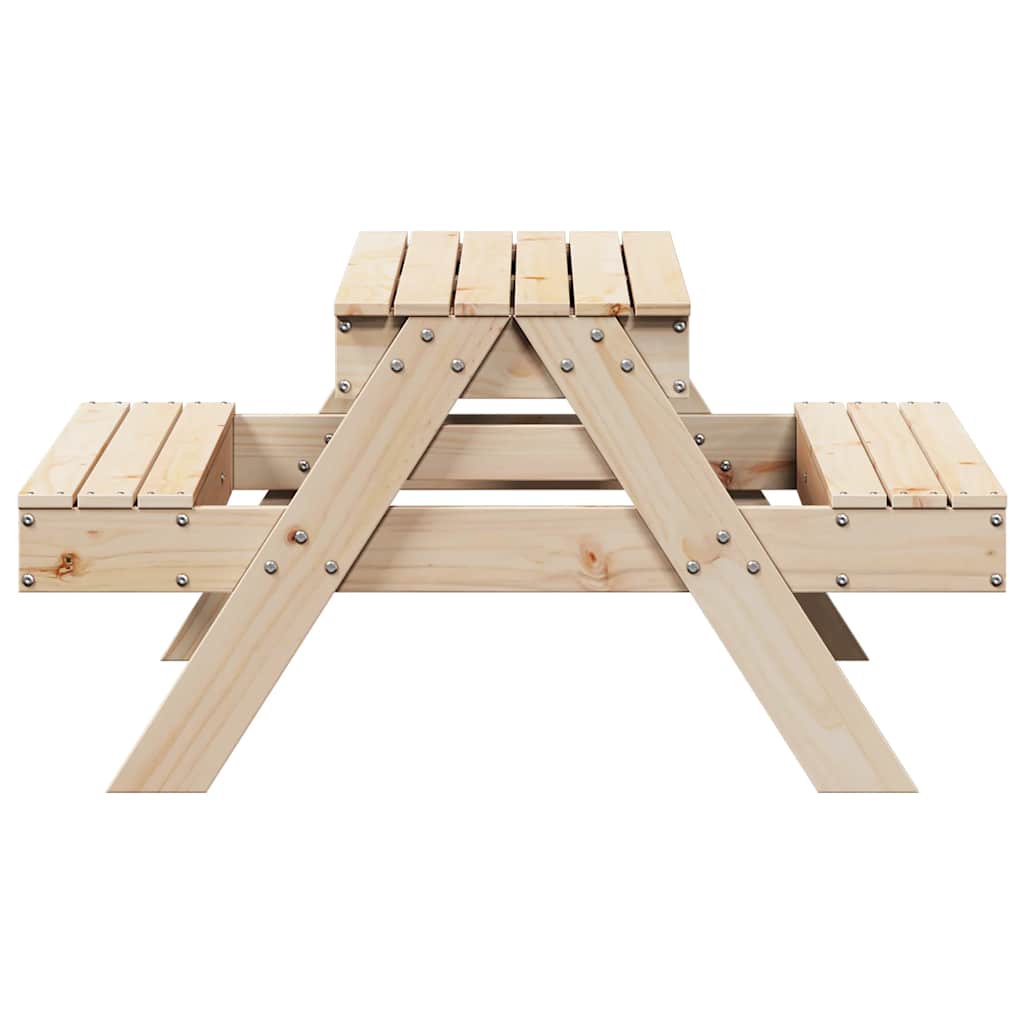 Mesa De Pícnic Con Arenero Para Niños Madera Maciza De Pino
