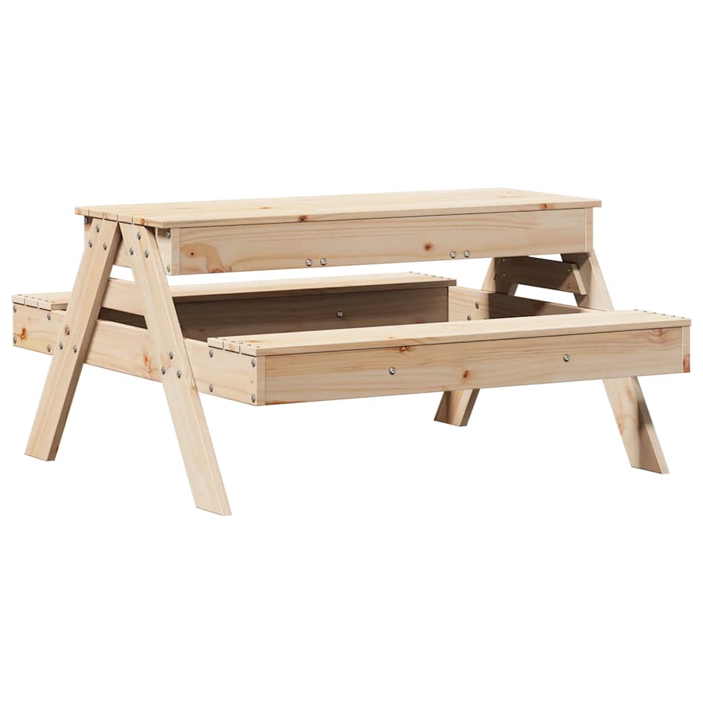 Mesa De Pícnic Con Arenero Para Niños Madera Maciza De Pino