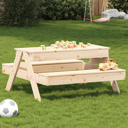 Mesa De Pícnic Con Arenero Para Niños Madera Maciza De Pino