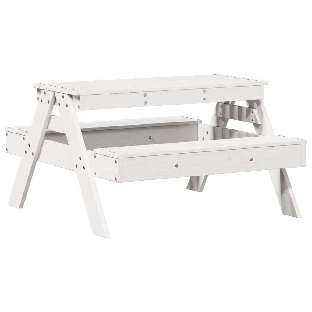 Mesa De Pícnic Para Niños Madera Maciza Pino 88X97X52 Cm