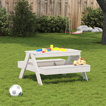 Mesa De Pícnic Para Niños Madera Maciza Pino 88X97X52 Cm