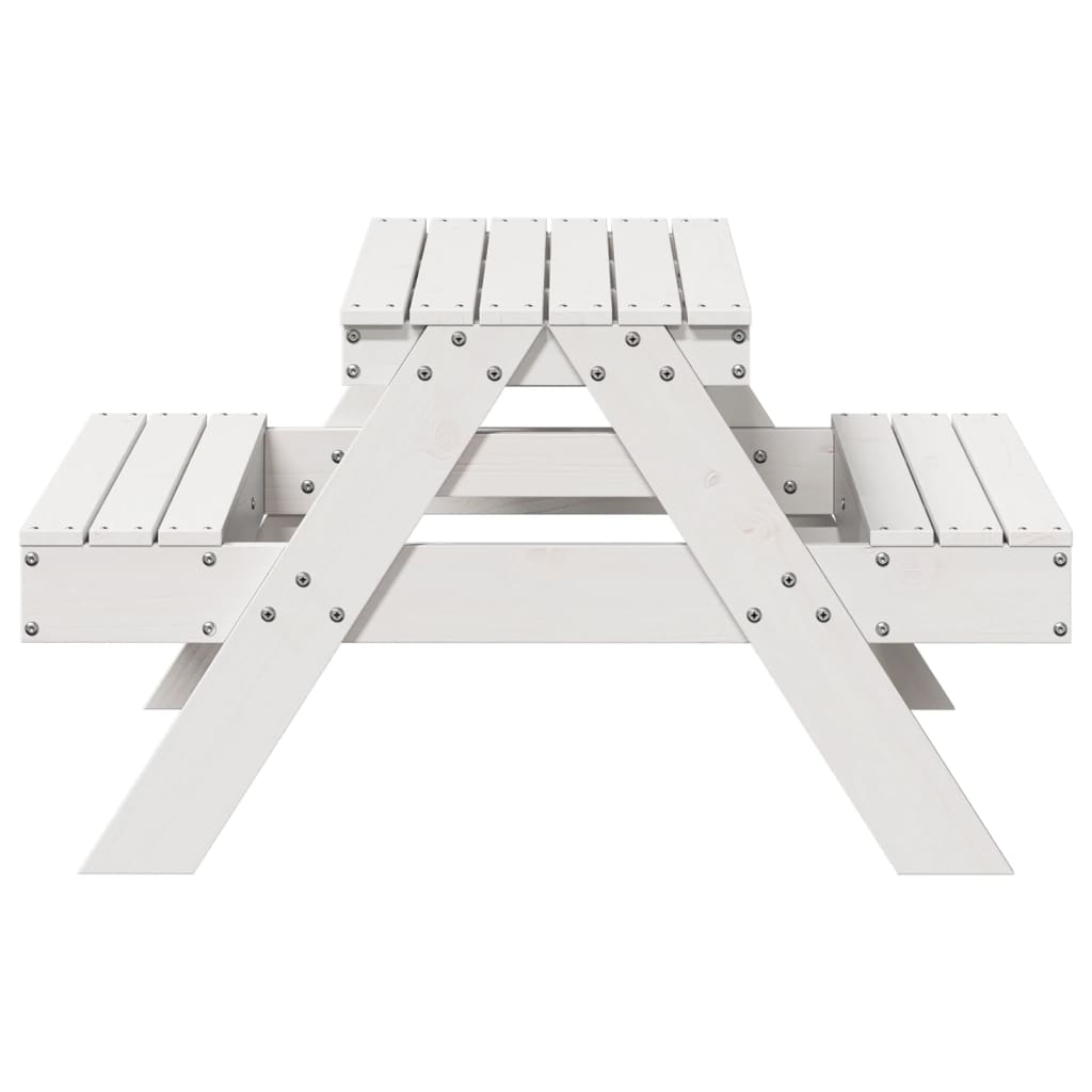 Mesa De Pícnic Para Niños Madera Maciza Pino 88X97X52 Cm