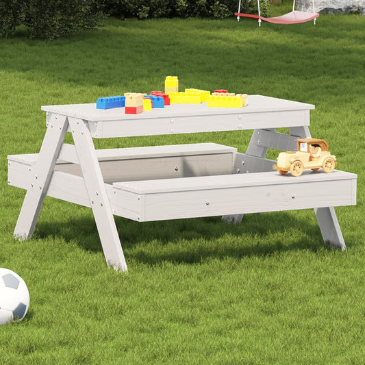 Mesa De Pícnic Para Niños Madera Maciza Pino 88X97X52 Cm