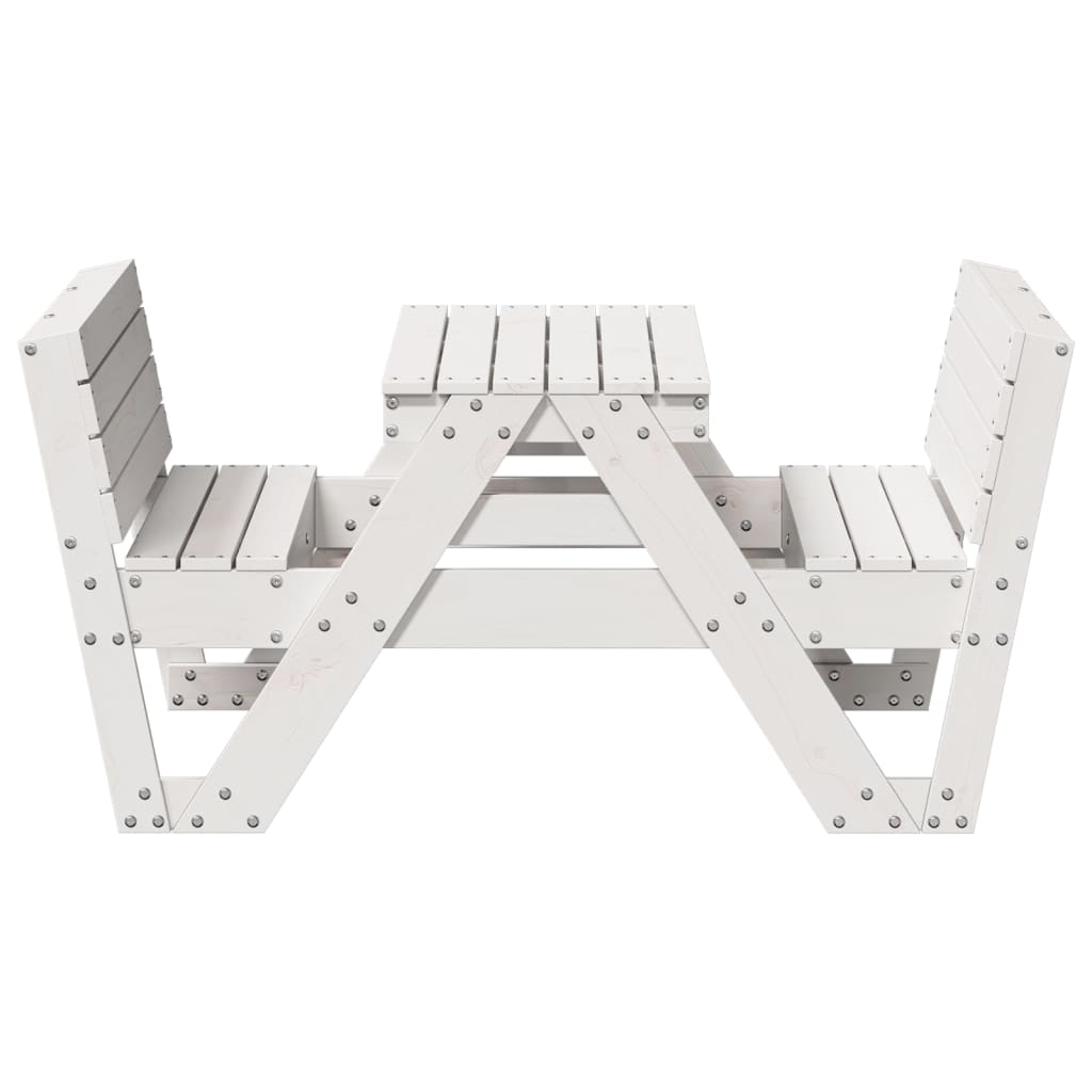 Mesa De Pícnic Para Niños Madera Maciza Pino 88X122X58Cm