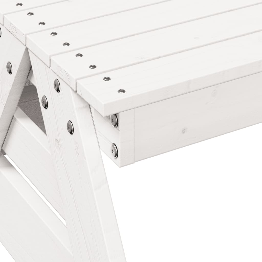 Mesa De Pícnic Para Niños Madera Maciza Pino 88X122X58Cm