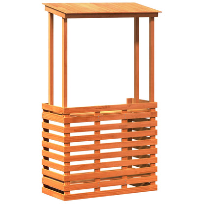 Mesa Alta Bar De Jardín Madera Maciza Marrón