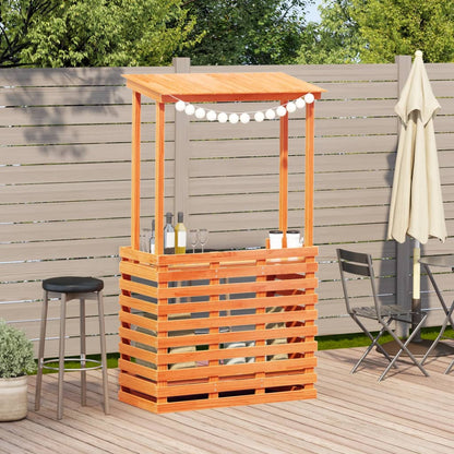 Mesa Alta Bar De Jardín Madera Maciza Marrón