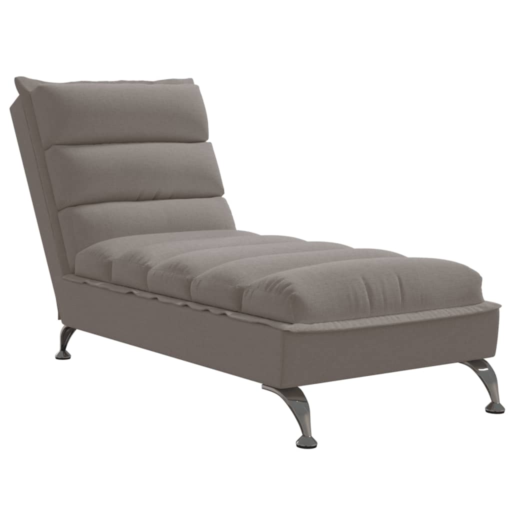 Sofá Diván Con Cojines Tela Gris Taupe