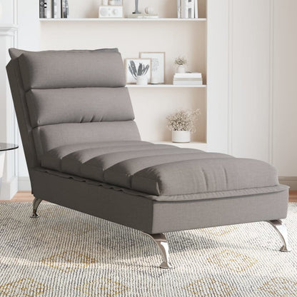 Sofá Diván Con Cojines Tela Gris Taupe
