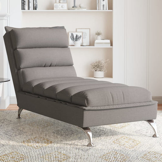 Sofá Diván Con Cojines Tela Gris Taupe