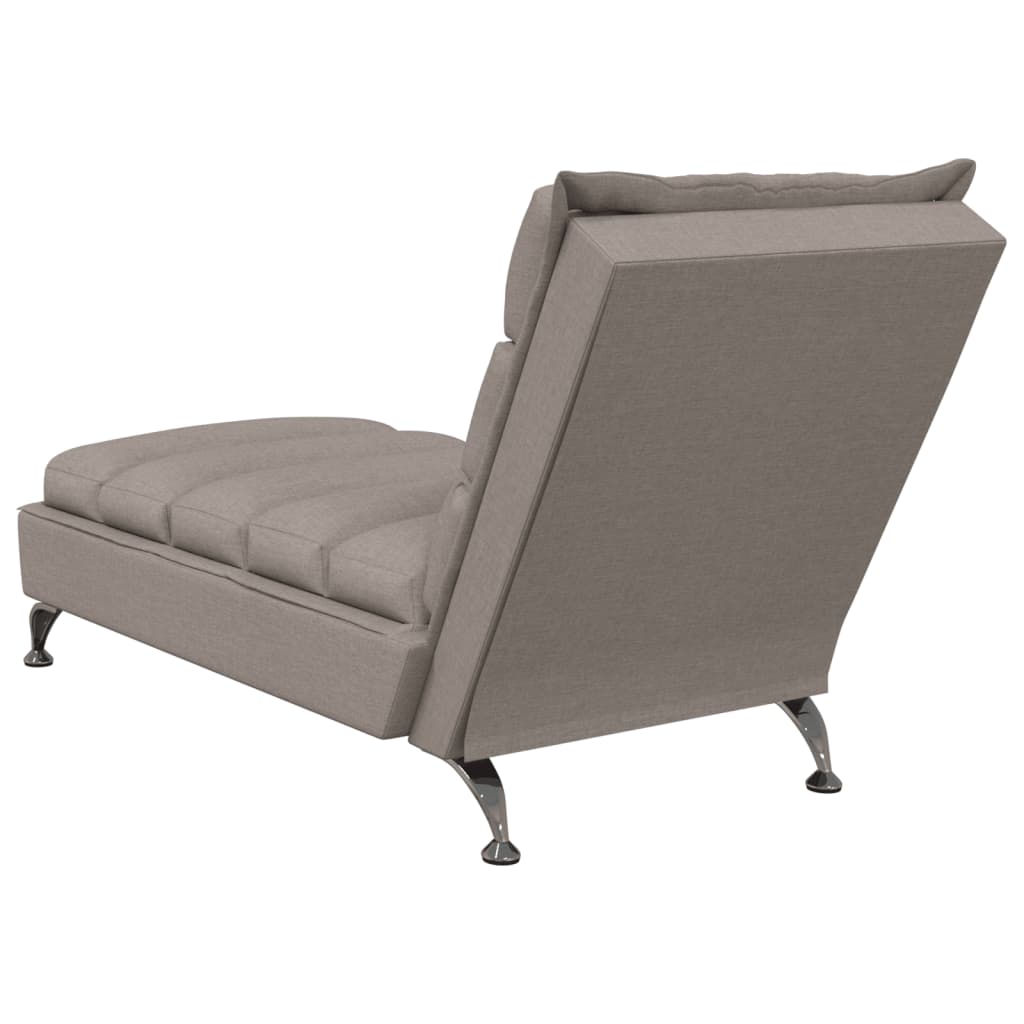 Sofá Diván Con Cojines Tela Gris Taupe