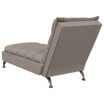 Sofá Diván Con Cojines Tela Gris Taupe