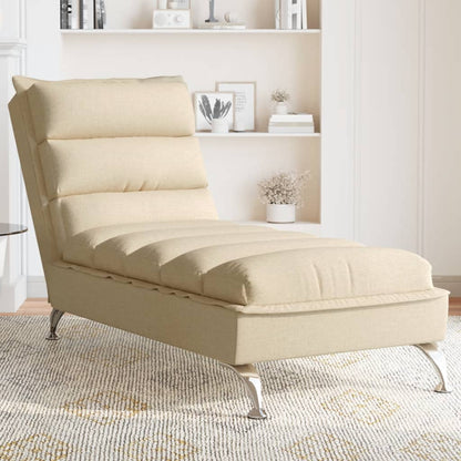 Sofá Diván Con Cojines Tela Gris Taupe