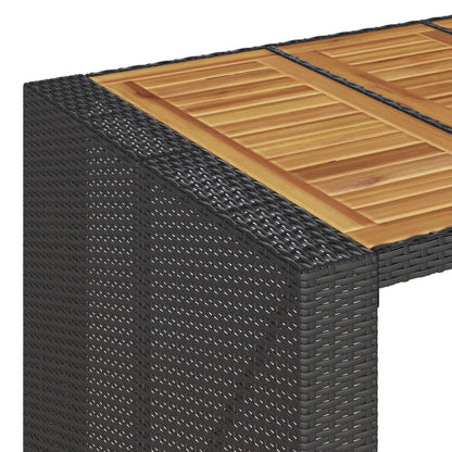Mesa Alta Jardín Superficie Madera Ratán Pe