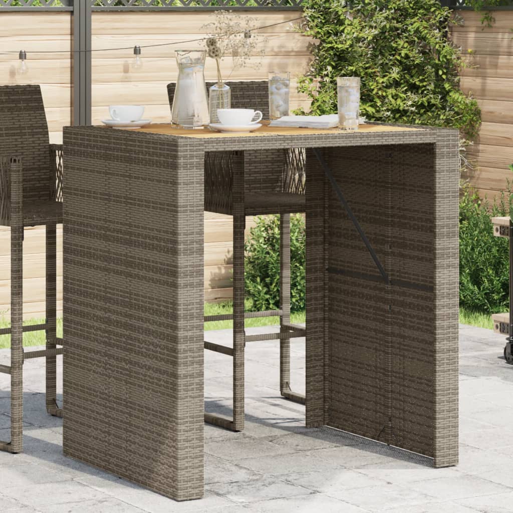 Mesa Alta Jardín Superficie Madera Ratán Pe