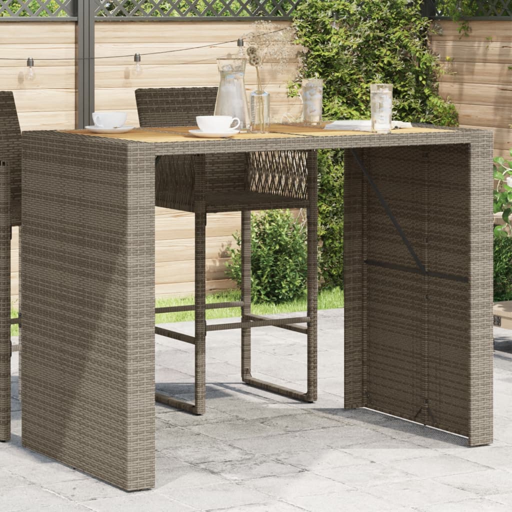 Mesa Alta Jardín Superficie Madera Ratán Pe