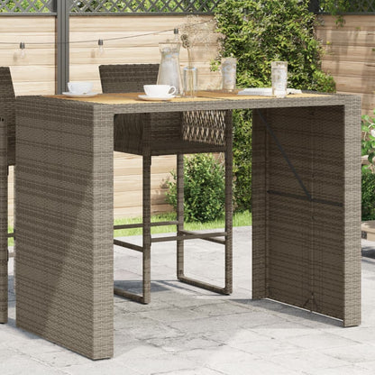 Mesa Alta Jardín Superficie Madera Ratán Pe
