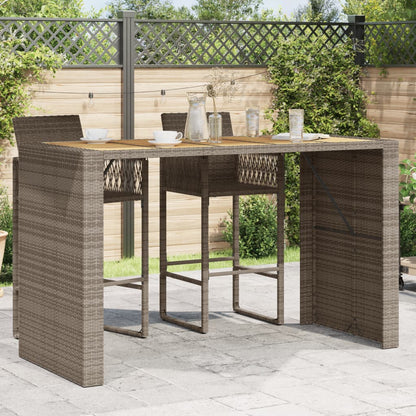 Mesa Alta Jardín Superficie Madera Ratán Pe