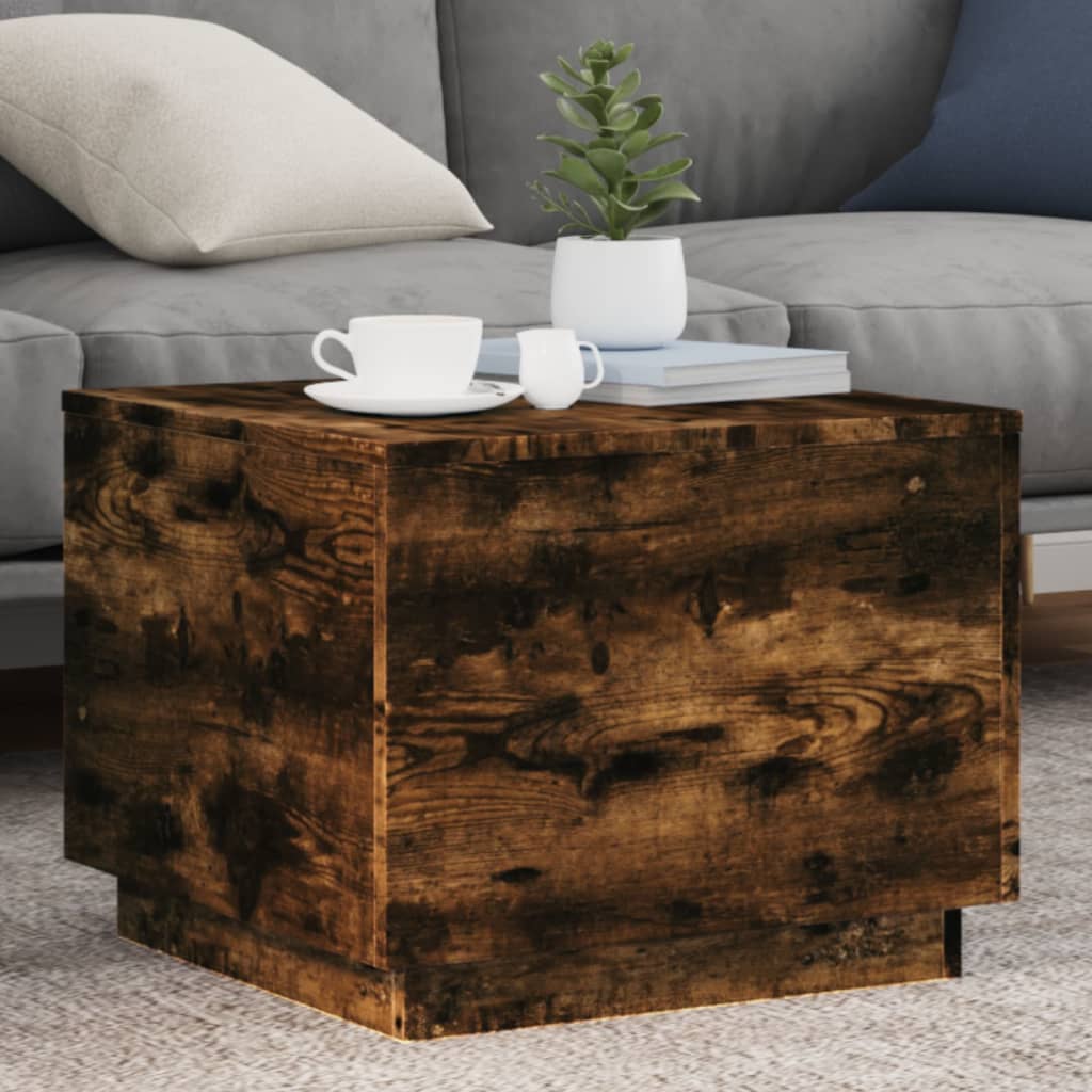 Mesa De Centro Con Luces Led 90X50X40 Cm