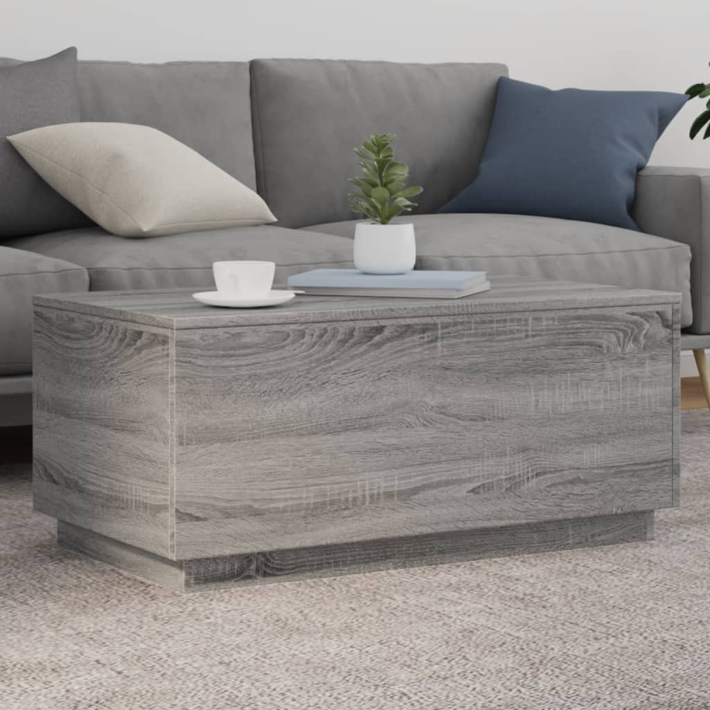 Mesa De Centro Con Luces Led 90X50X40 Cm