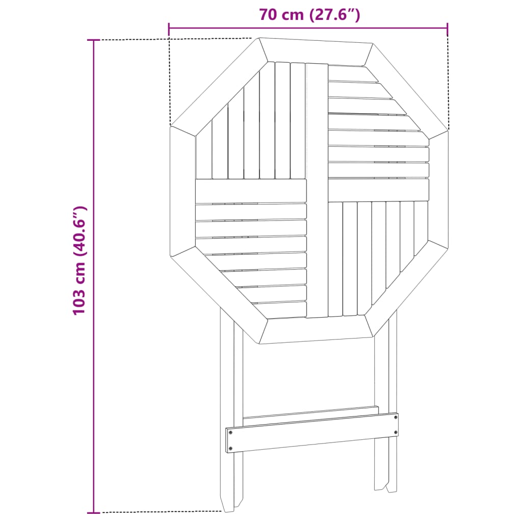 Mesa De Jardín Plegable Madera Maciza De Acacia Ø
