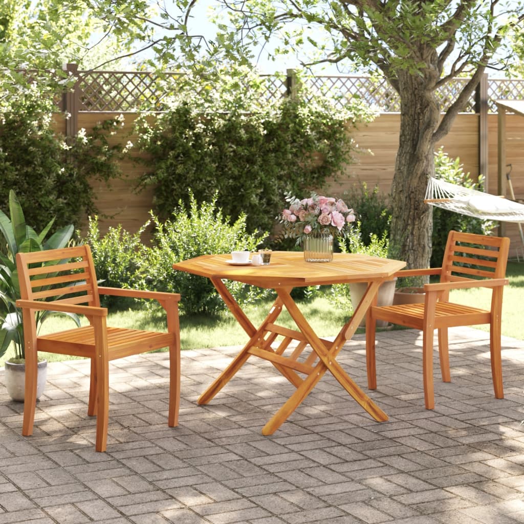 Mesa De Jardín Plegable Madera Maciza De Acacia Ø