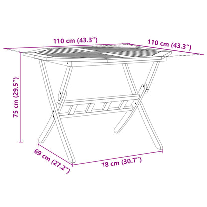 Mesa De Jardín Plegable Madera Maciza De Acacia Ø