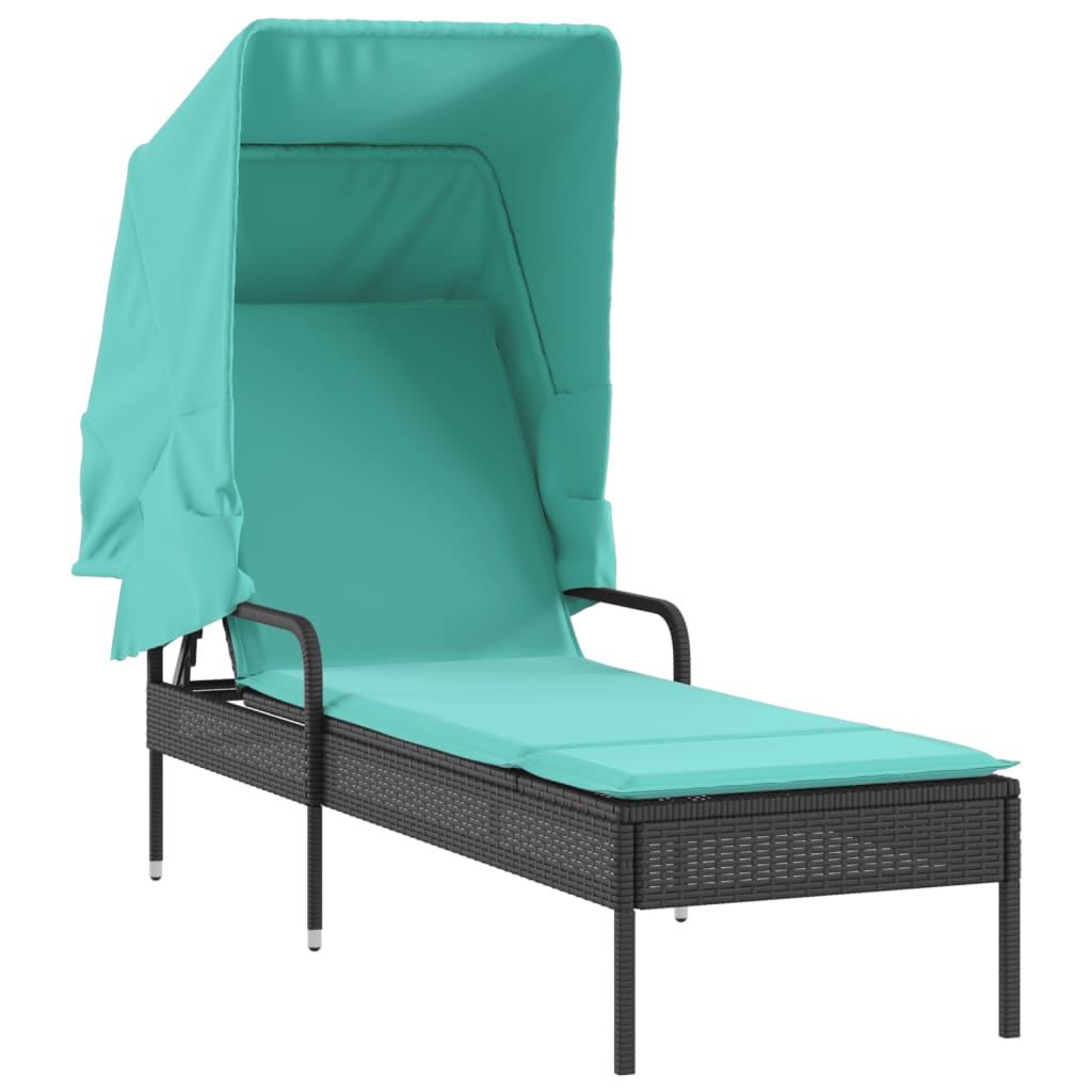 Tumbona Con Toldo Y Mesa, De Poliratán