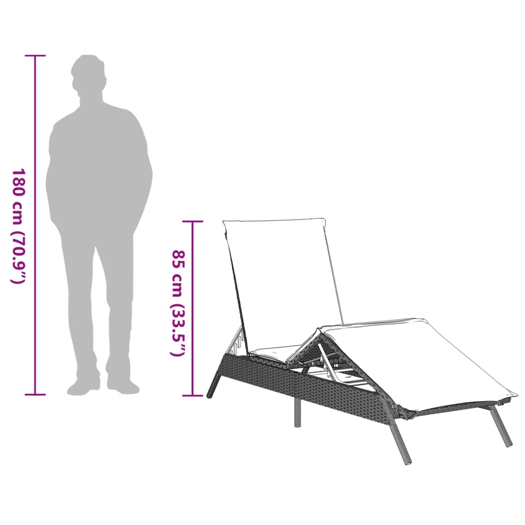 Tumbona Con Cojín Ratán Sintético