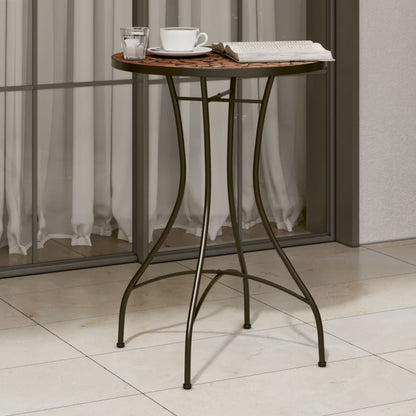 Mesa De Bistró De Mosaico Cerámica Y Blanco Ø