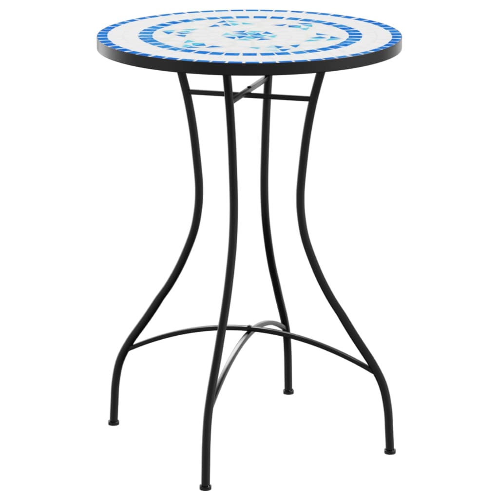 Mesa De Bistró De Mosaico Cerámica Y Blanco Ø