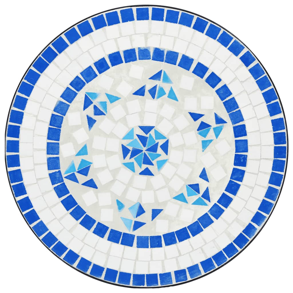 Mesa De Bistró De Mosaico Cerámica Y Blanco Ø