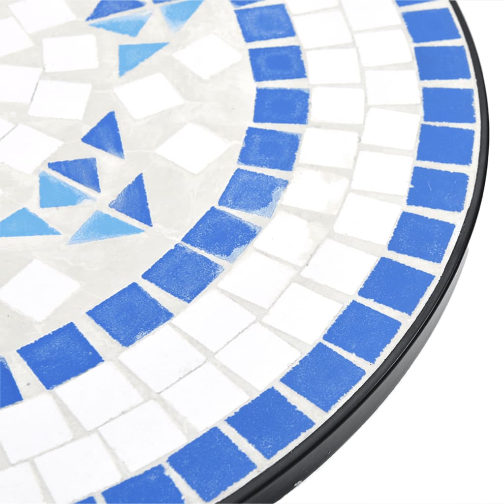 Mesa De Bistró De Mosaico Cerámica Y Blanco Ø