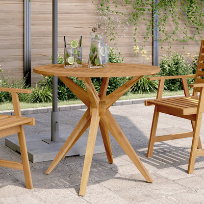 Mesa De Jardín Cuadrada Madera Maciza De Acacia