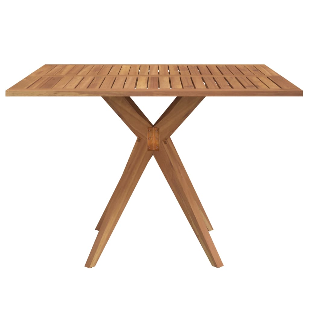 Mesa De Jardín Cuadrada Madera Maciza De Acacia