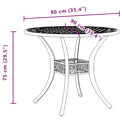 Mesa De Jardín Aluminio Fundido Ø90X75 Cm