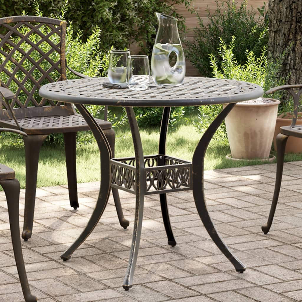 Mesa De Jardín Aluminio Fundido Ø90X75 Cm
