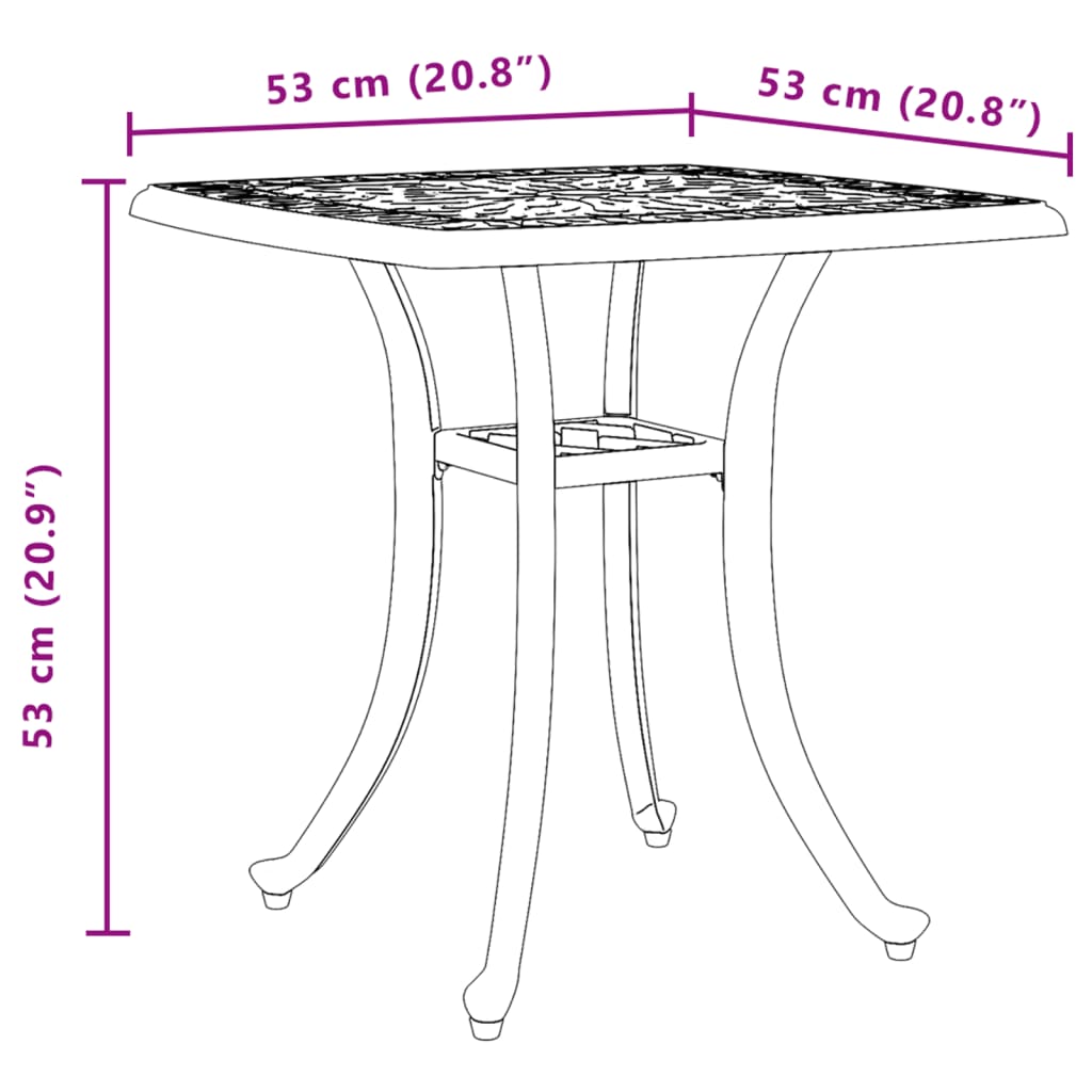 Mesa De Jardín Aluminio Fundido 53X53X53 Cm