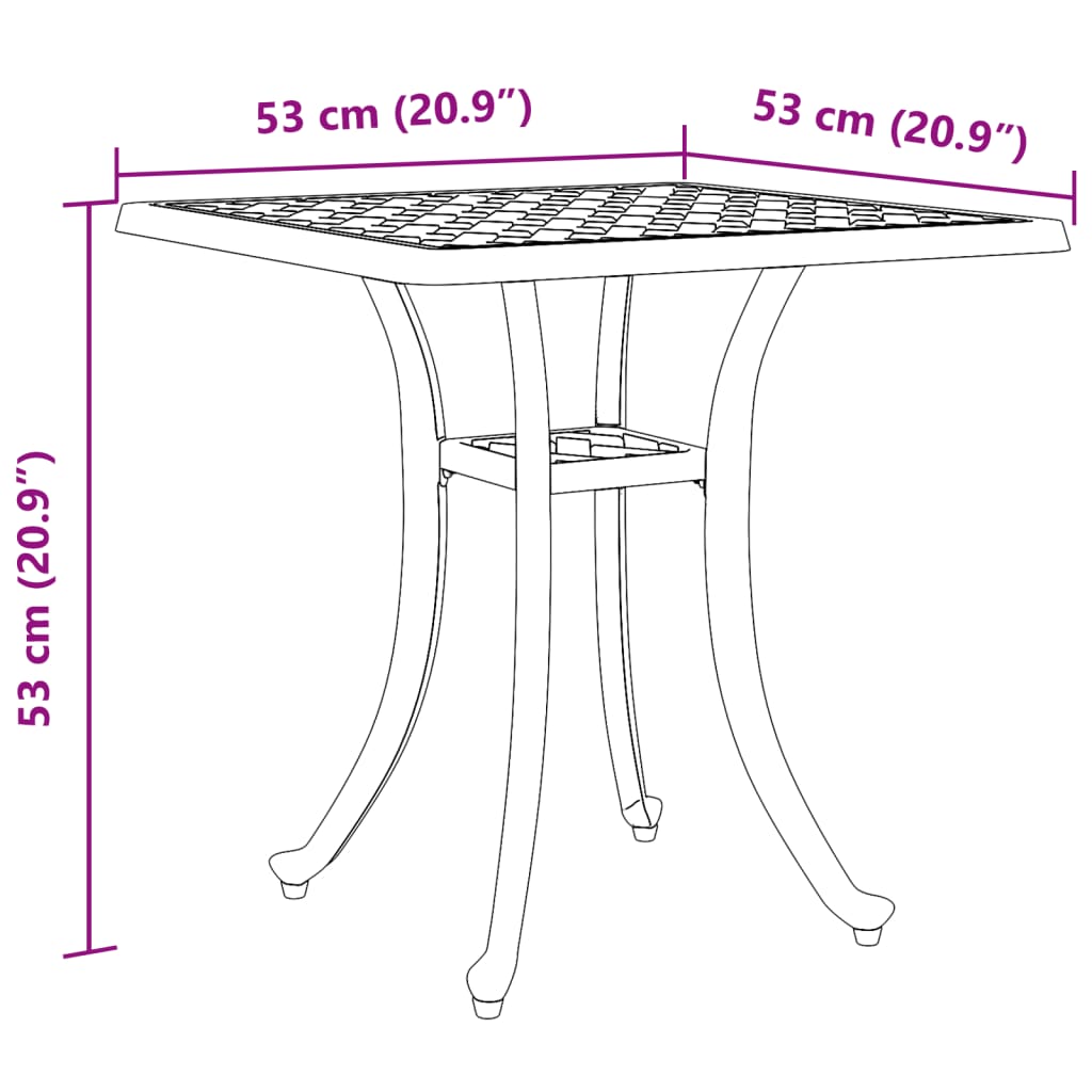 Mesa De Jardín Aluminio Fundido 80X80X75 Cm