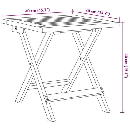 Mesa Auxiliar De Jardín Madera Maciza De Acacia 40X40X40 Cm