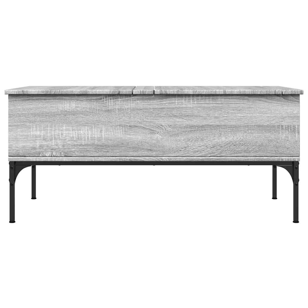 Mesa De Centro Madera Ingeniería Metal 100X50X45Cm