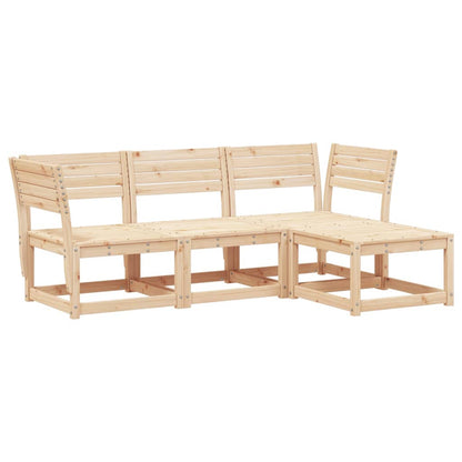 Juego De Muebles De Jardín 4 Piezas Madera Maciza De Pi