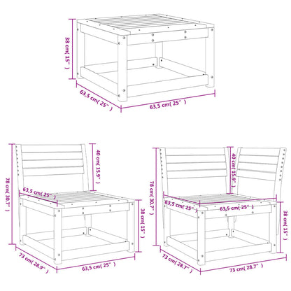 Juego De Muebles De Jardín 4 Piezas Madera Maciza De Pi