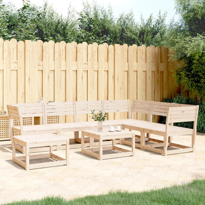 Set Muebles Jardín 7 Pzas Con Cojines Madera Pino