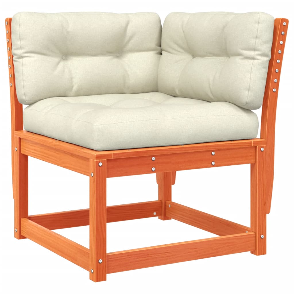 Set Muebles Jardín 7 Pzas Con Cojines Madera Pino