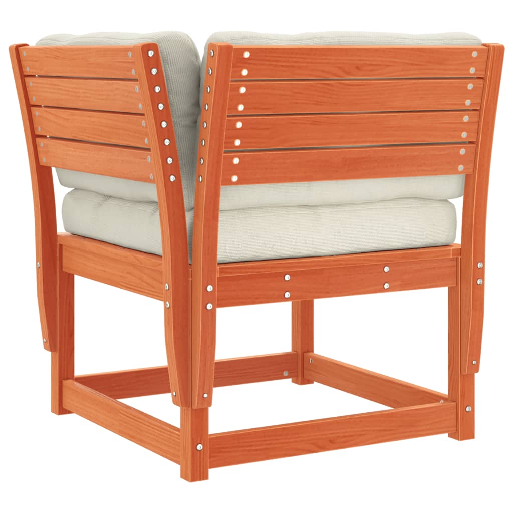 Set Muebles Jardín 7 Pzas Con Cojines Madera Pino