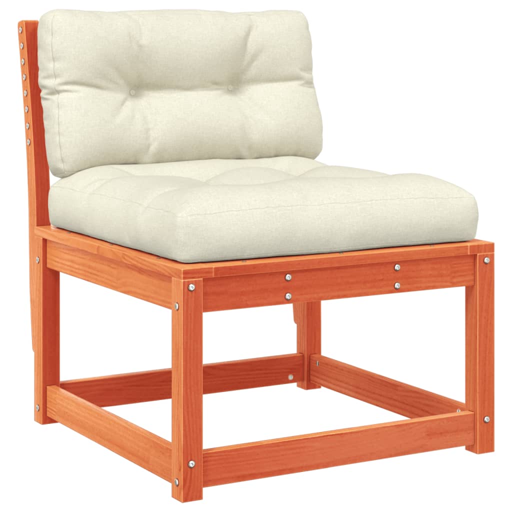 Set Muebles Jardín 7 Pzas Con Cojines Madera Pino