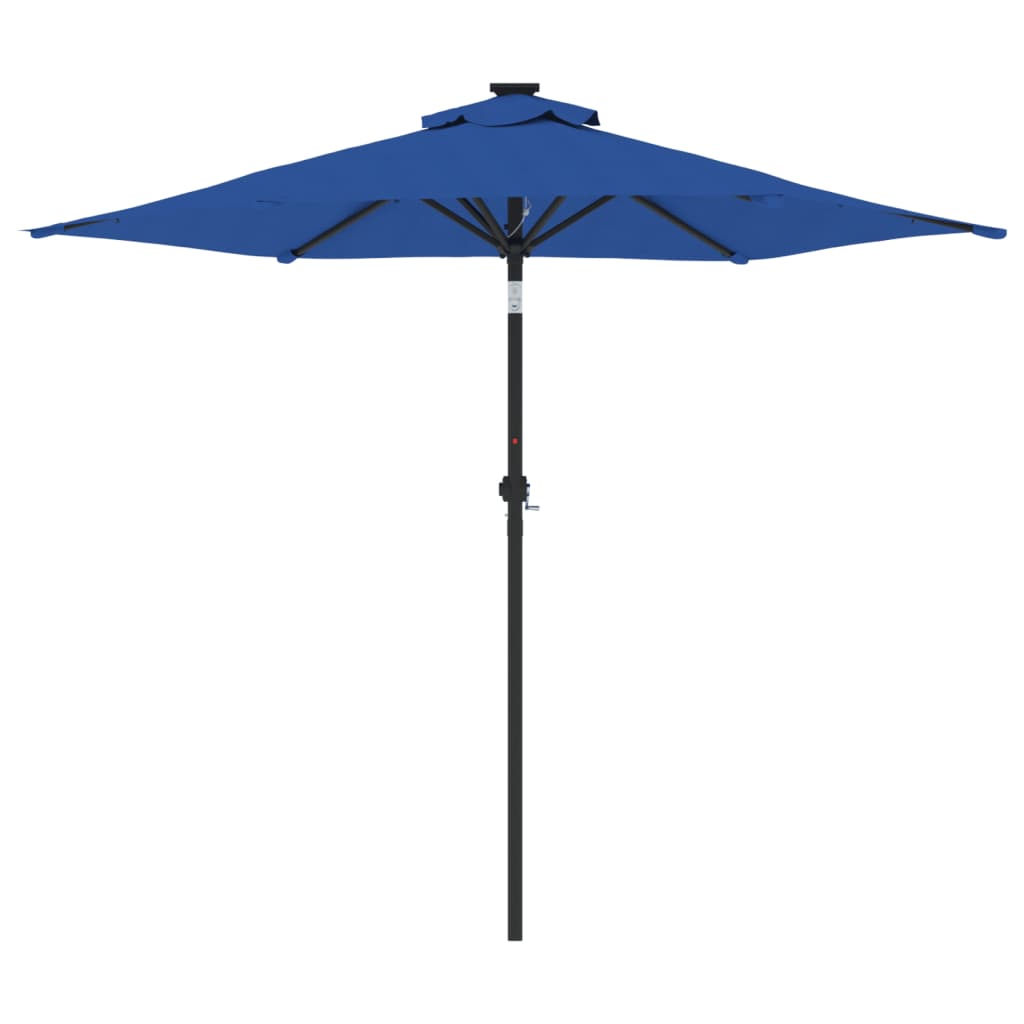 Sombrilla De Jardín Con Poste De Acero Azul 225X225X212 Cm